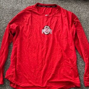 Nike Red Ohio State Dri-Fit Long Sleeve Tee